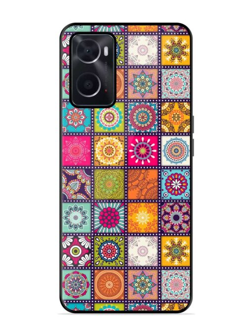 Seamless Pattern Vintage Glossy Metal Phone Cover for Oppo A76 Zapvi