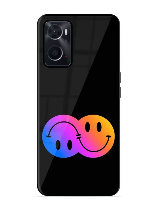 Gradient Smile Art Glossy Metal TPU Phone Cover for Oppo A76 Zapvi