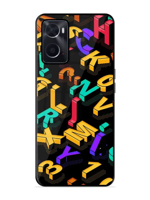 Seamless Pattern With Letters Glossy Metal Phone Cover for Oppo A76 Zapvi