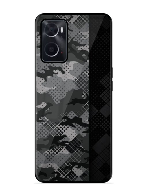 Dark Camouflage Glossy Metal Phone Cover for Oppo A76 Zapvi