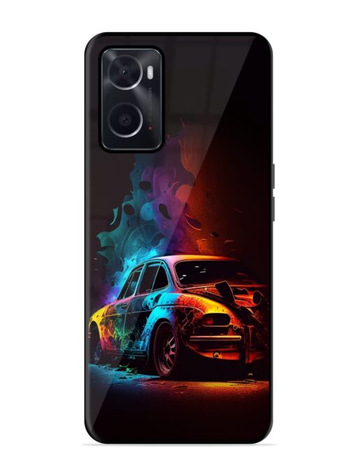 High Classic Car Art Glossy Metal Phone Cover for Oppo A76 Zapvi