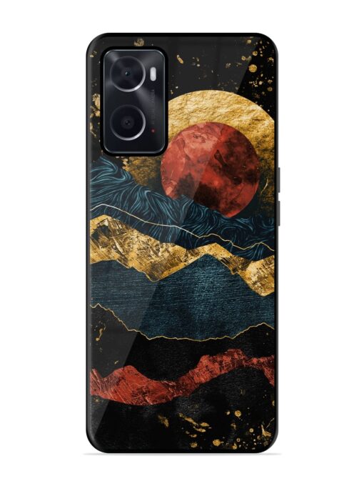 Gold Painting View Glossy Metal Phone Cover for Oppo A76 Zapvi