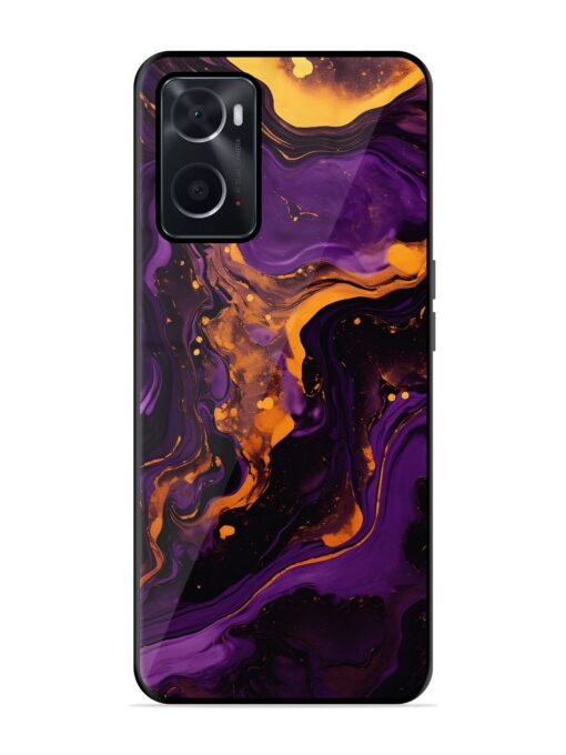 Painting Of A Purple Glossy Metal Phone Cover for Oppo A76 Zapvi