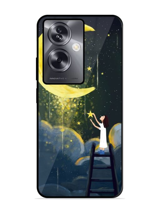 Moonlight Healing Night Illustration Glossy Metal TPU Phone Cover for Oppo A79 (5G) Zapvi