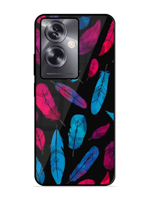 Feather Art Glossy Metal Phone Cover for Oppo A79 (5G) Zapvi