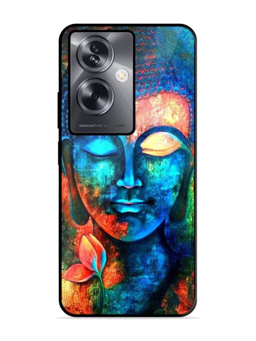 Buddha Painting Glossy Metal Phone Cover for Oppo A79 (5G) Zapvi