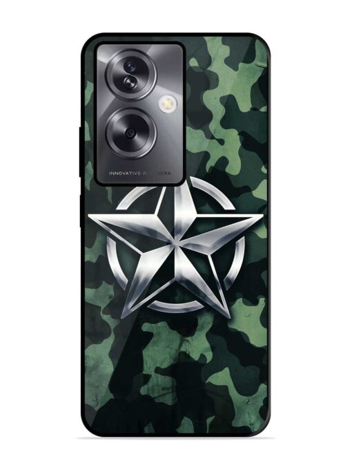 Indian Army Star Design Glossy Metal Phone Cover for Oppo A79 (5G) Zapvi