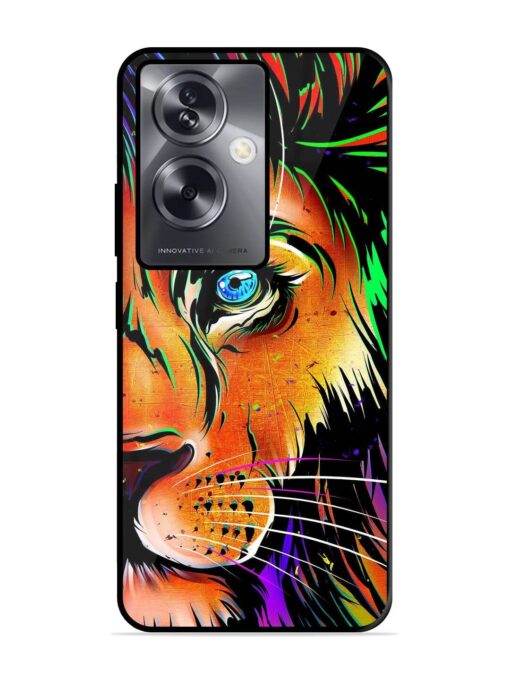 Colorful Lion Design Glossy Metal TPU Phone Cover for Oppo A79 (5G) Zapvi