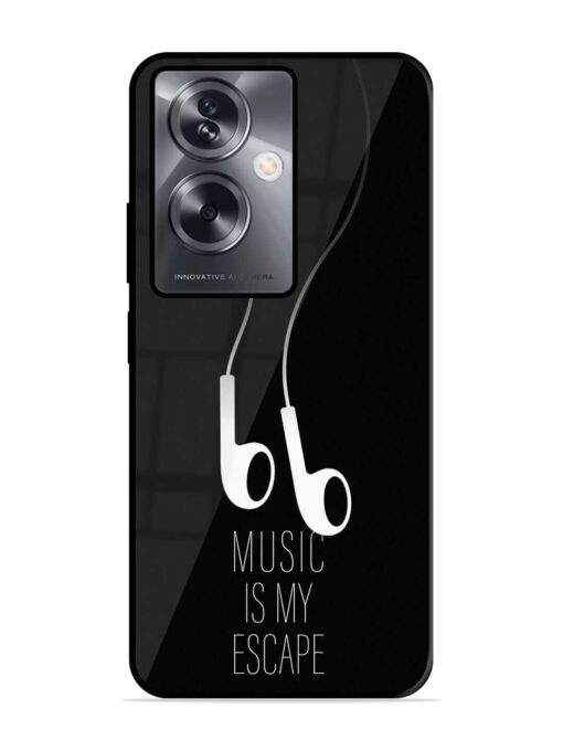 Music Is My Escape Glossy Metal Phone Cover for Oppo A79 (5G) Zapvi