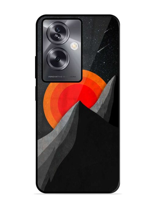 Black Mountain Glossy Metal Phone Cover for Oppo A79 (5G) Zapvi