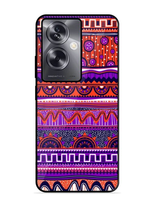 Ethnic Seamless Pattern Glossy Metal TPU Phone Cover for Oppo A79 (5G) Zapvi