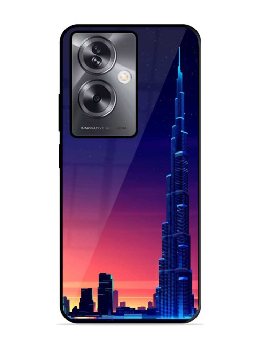 Burj Khalifa Abstract Glossy Metal Phone Cover for Oppo A79 (5G) Zapvi