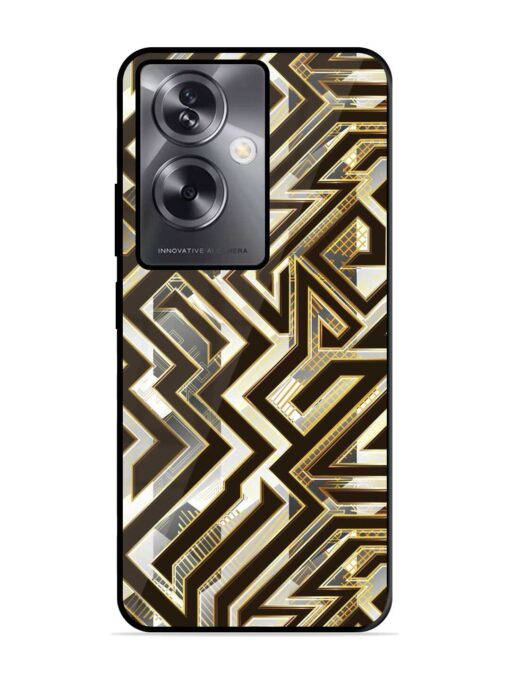 Technology Geometric Seamless Glossy Metal Phone Cover for Oppo A79 (5G) Zapvi