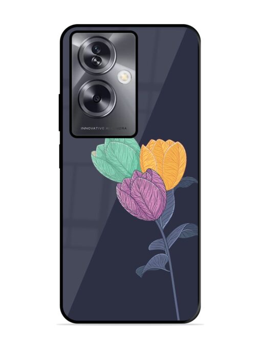 Flower Vector Glossy Metal Phone Cover for Oppo A79 (5G) Zapvi