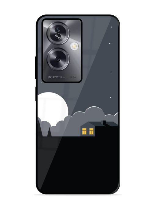 Full Moon Vector Art Glossy Metal Phone Cover for Oppo A79 (5G) Zapvi