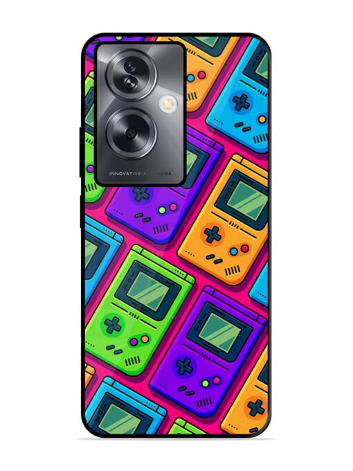 Game Seamless Pattern Glossy Metal Phone Cover for Oppo A79 (5G) Zapvi