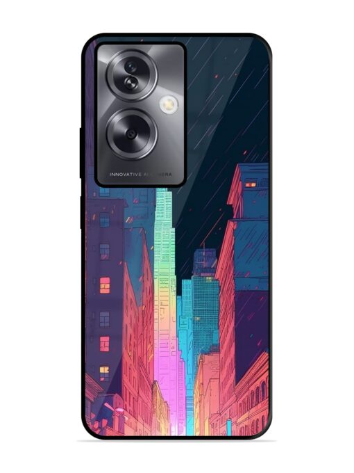 Minimal City Art Glossy Metal Phone Cover for Oppo A79 (5G) Zapvi