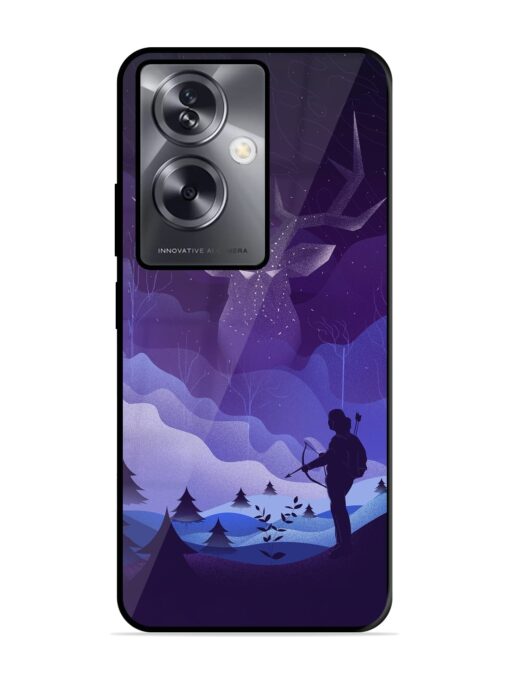 Deer Forest River Glossy Metal Phone Cover for Oppo A79 (5G) Zapvi