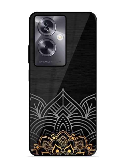 Decorative Golden Pattern Glossy Metal Phone Cover for Oppo A79 (5G) Zapvi