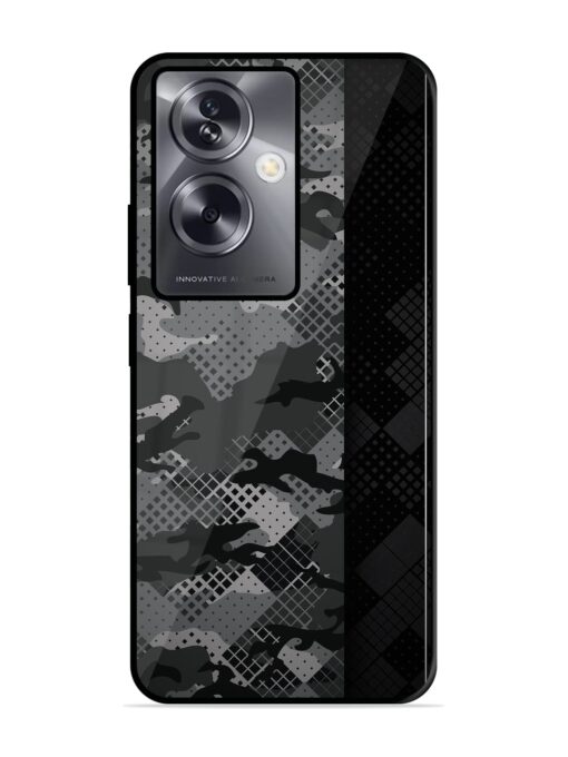 Dark Camouflage Glossy Metal Phone Cover for Oppo A79 (5G) Zapvi