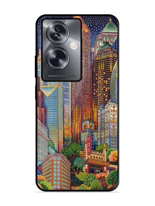 Cityscapes Art Glossy Metal Phone Cover for Oppo A79 (5G) Zapvi