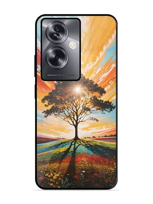 Abstract Tree Colorful Art Glossy Metal Phone Cover for Oppo A79 (5G) Zapvi