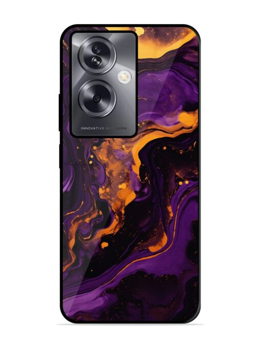 Painting Of A Purple Glossy Metal Phone Cover for Oppo A79 (5G) Zapvi