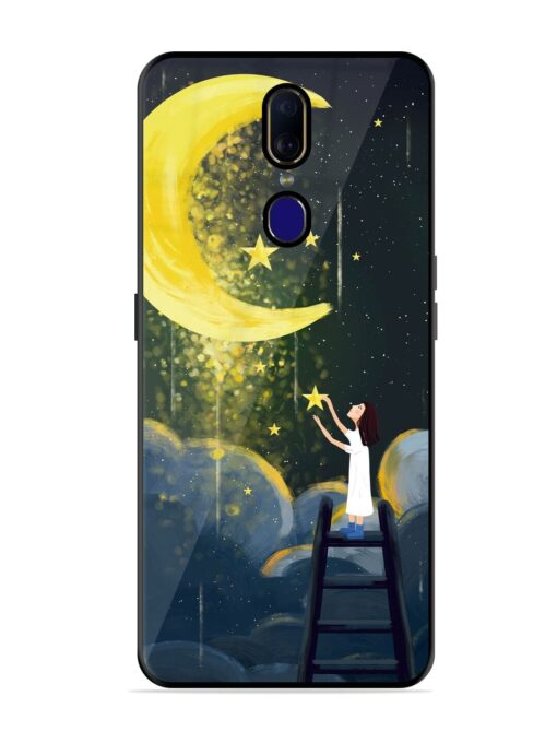 Moonlight Healing Night Illustration Glossy Metal TPU Phone Cover for Oppo F11 Zapvi