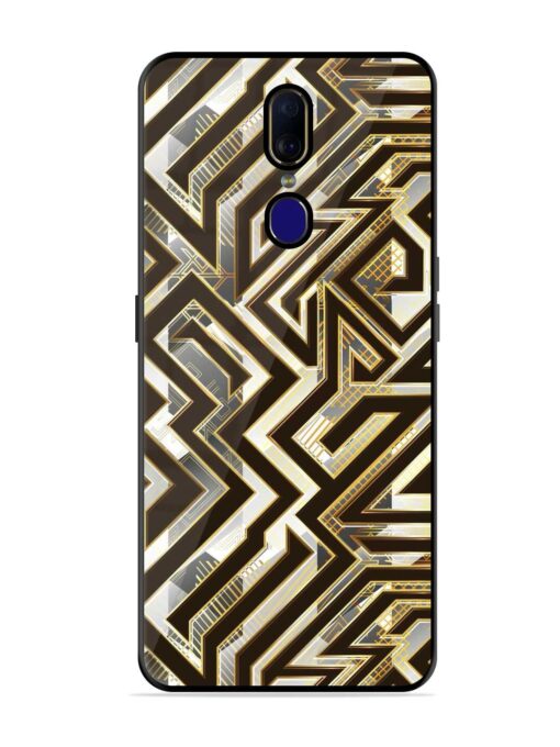 Technology Geometric Seamless Glossy Metal Phone Cover for Oppo F11 Zapvi