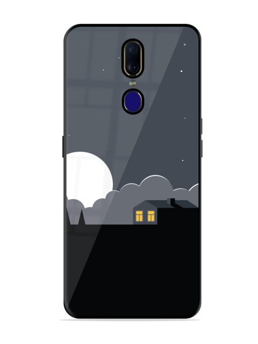 Full Moon Vector Art Glossy Metal Phone Cover for Oppo F11 Zapvi