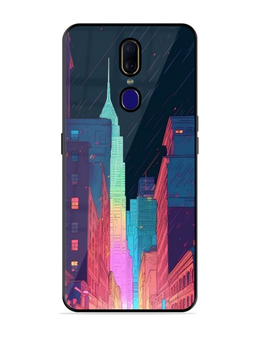 Minimal City Art Glossy Metal Phone Cover for Oppo F11 Zapvi