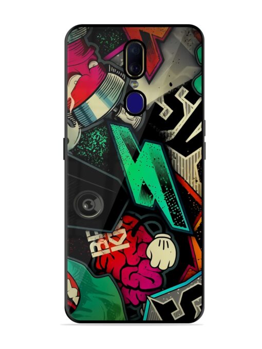 Graffiti Art Glossy Metal Phone Cover for Oppo F11 Zapvi