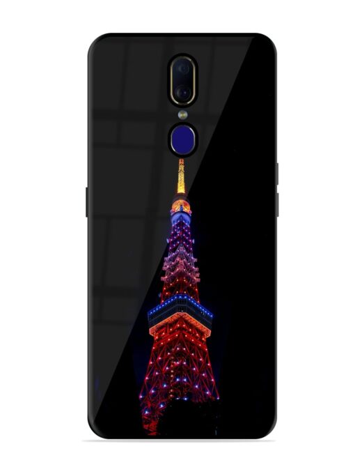 Eiffel Tower Night View Glossy Metal Phone Cover for Oppo F11 Zapvi