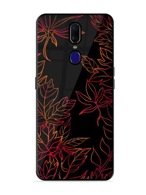 Red Floral Pattern Glossy Metal Phone Cover for Oppo F11 Zapvi