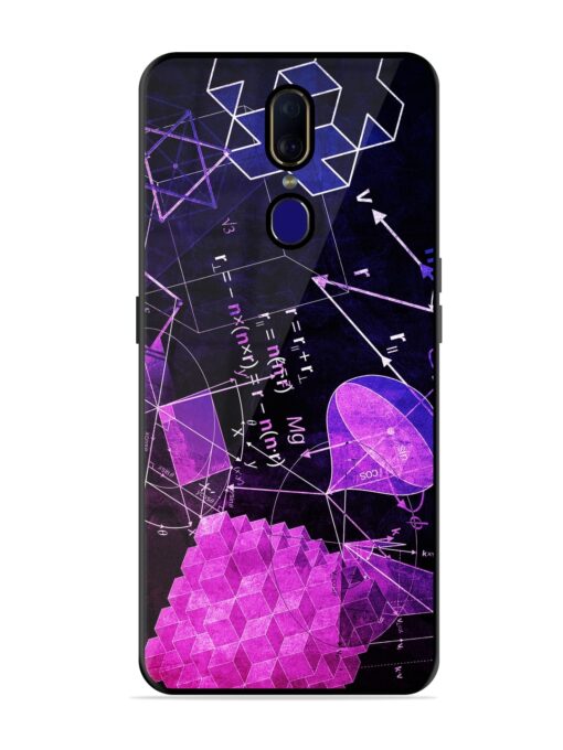 Math Physics Formula Art Glossy Metal Phone Cover for Oppo F11 Zapvi