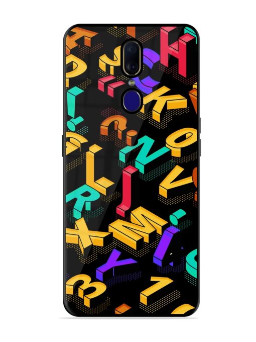 Seamless Pattern With Letters Glossy Metal Phone Cover for Oppo F11 Zapvi