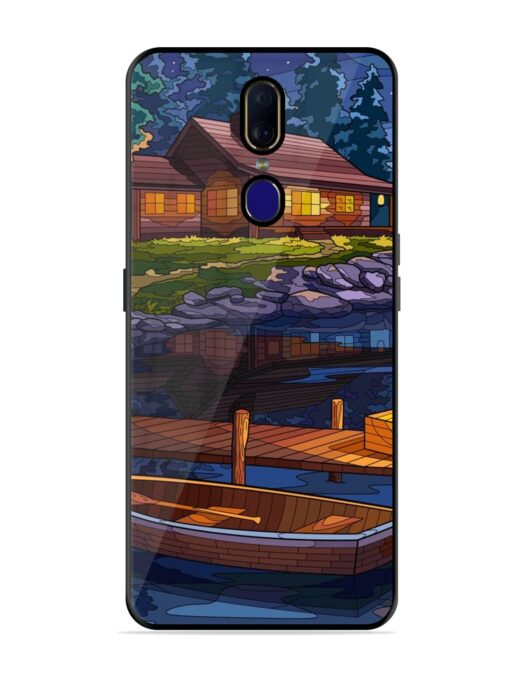 Village Night Scene Glossy Metal Phone Cover for Oppo F11 Zapvi