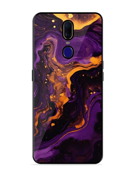 Painting Of A Purple Glossy Metal Phone Cover for Oppo F11 Zapvi