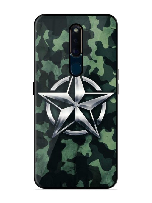 Indian Army Star Design Glossy Metal Phone Cover for Oppo F11 Pro Zapvi