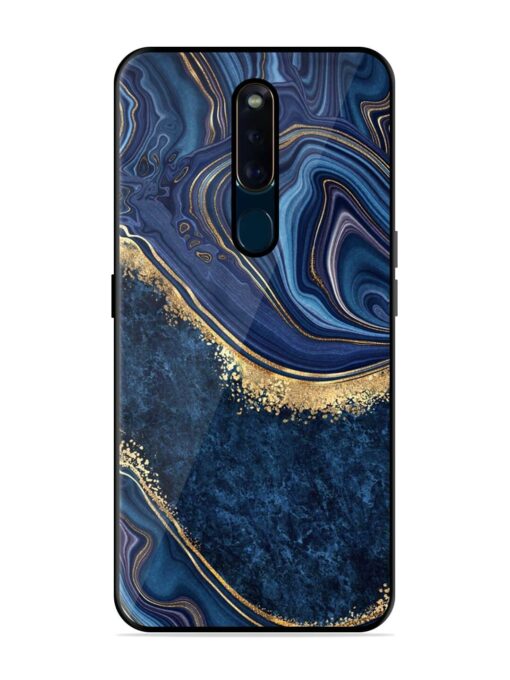 Abstract Background Blue Glossy Metal TPU Phone Cover for Oppo F11 Pro Zapvi