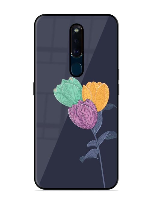 Flower Vector Glossy Metal Phone Cover for Oppo F11 Pro Zapvi