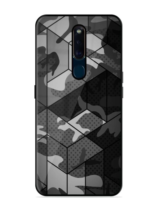 Hexagonal Pattern Glossy Metal Phone Cover for Oppo F11 Pro Zapvi