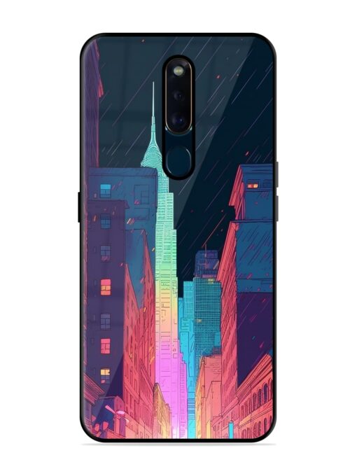 Minimal City Art Glossy Metal Phone Cover for Oppo F11 Pro Zapvi