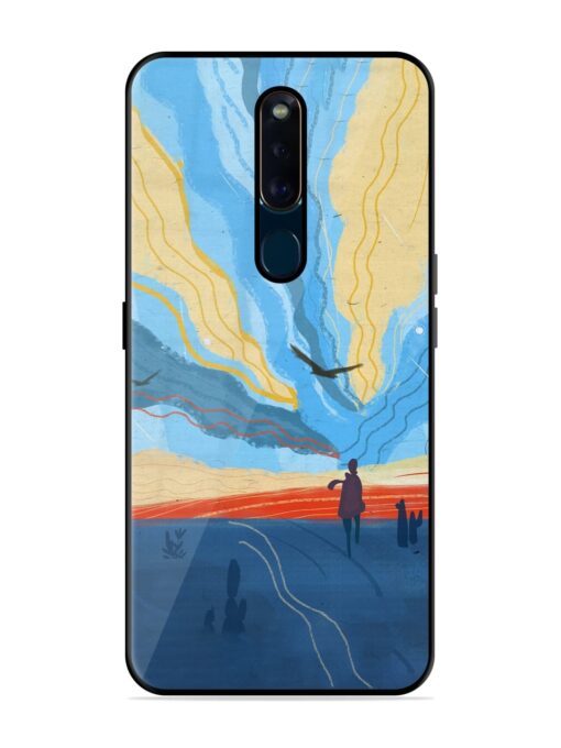 Minimal Abstract Landscape Glossy Metal Phone Cover for Oppo F11 Pro Zapvi