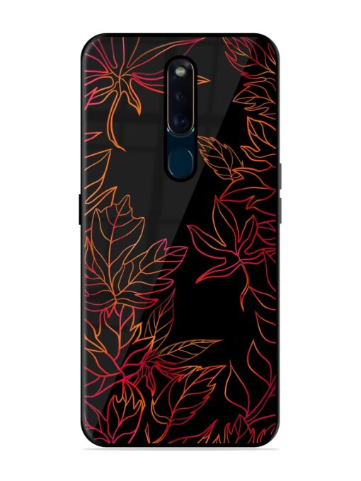 Red Floral Pattern Glossy Metal Phone Cover for Oppo F11 Pro Zapvi