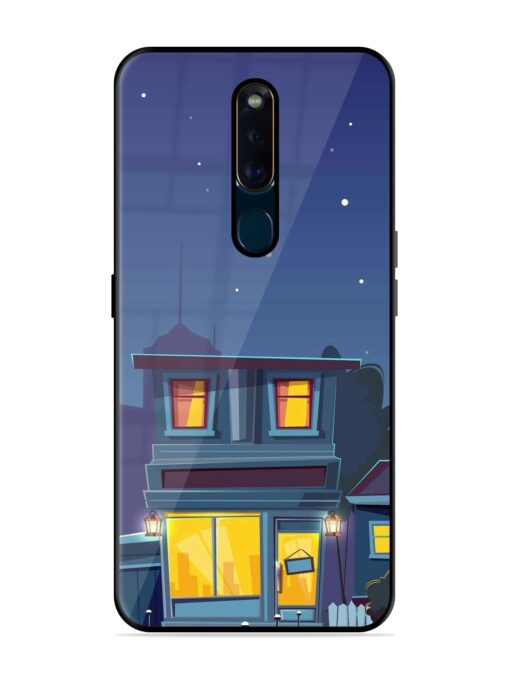 Vector Night House Glossy Metal Phone Cover for Oppo F11 Pro Zapvi