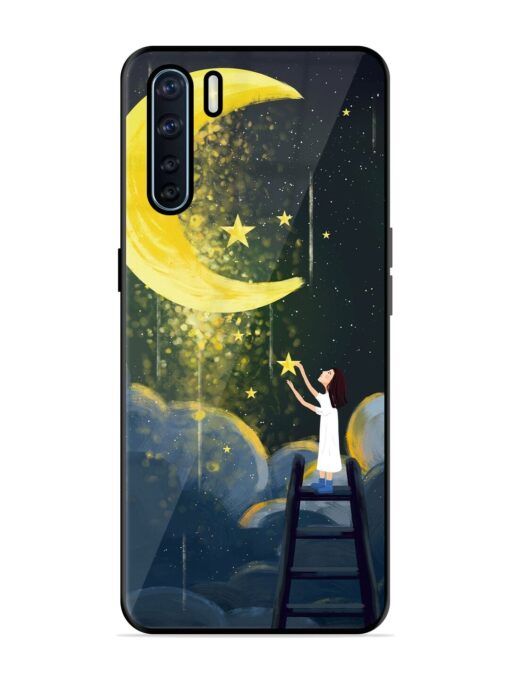 Moonlight Healing Night Illustration Glossy Metal TPU Phone Cover for Oppo F15 Zapvi