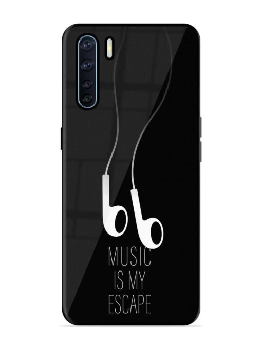 Music Is My Escape Glossy Metal Phone Cover for Oppo F15 Zapvi