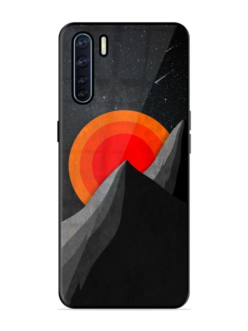 Black Mountain Glossy Metal Phone Cover for Oppo F15 Zapvi