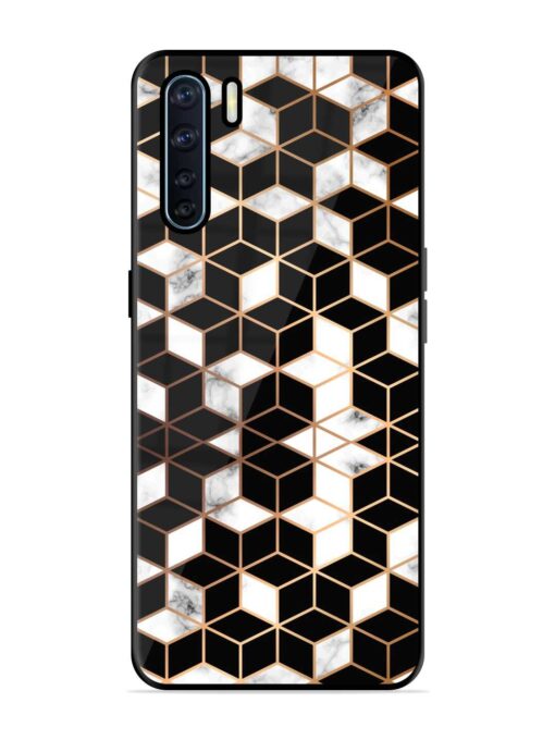 Vector Marble Texture Glossy Metal Phone Cover for Oppo F15 Zapvi